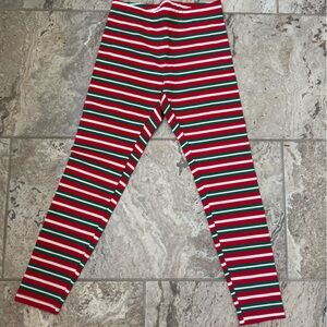 NWT Size Medium (7-8) Holiday Time Striped Red and Green Leggings